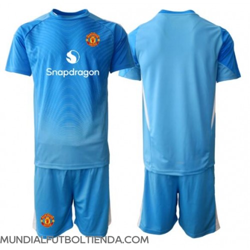 Camiseta Manchester United Portero Primera Equipación Replica 2025-26 para niños mangas cortas (+ Pantalones cortos)